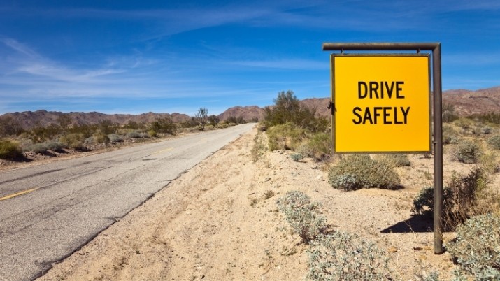 a drive safely sign in the road