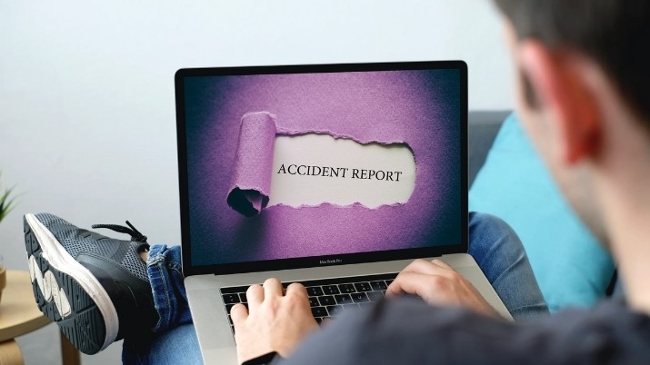 creating an accident report in a laptop