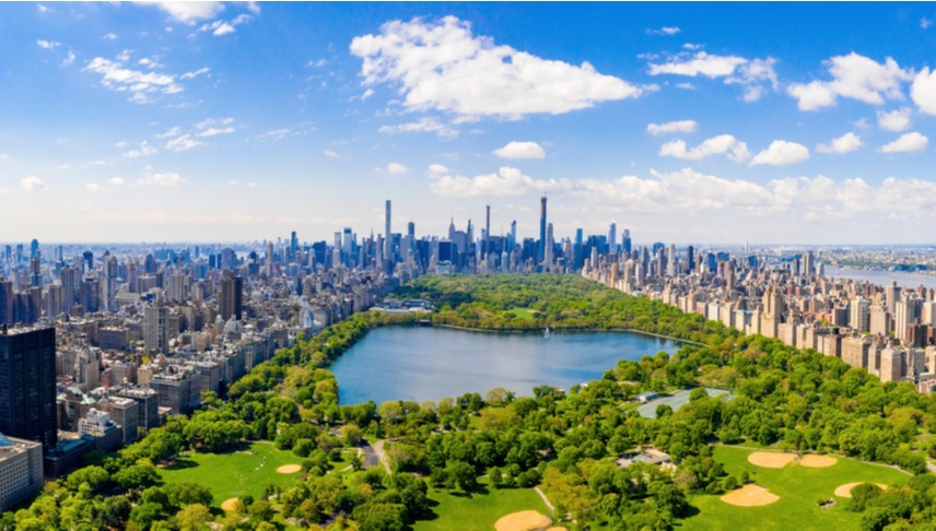 aerial view of new york central park