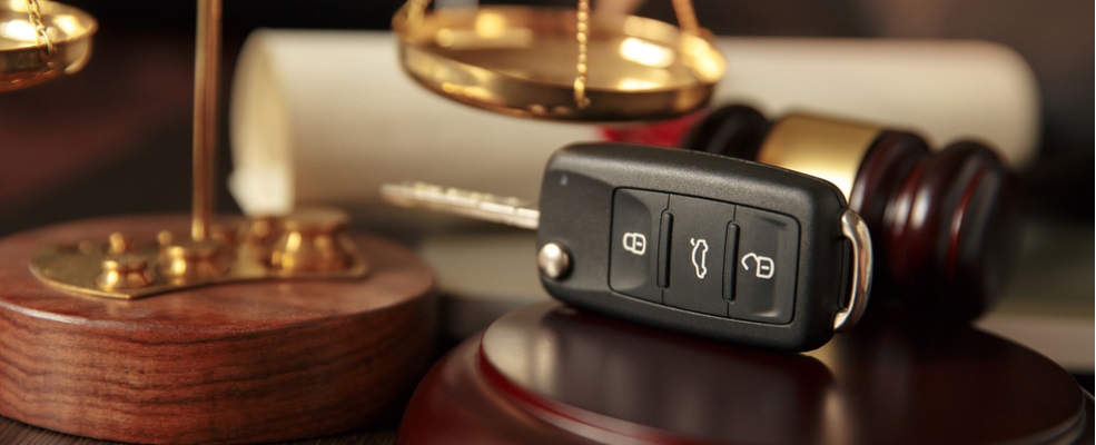 car keys and a gavel