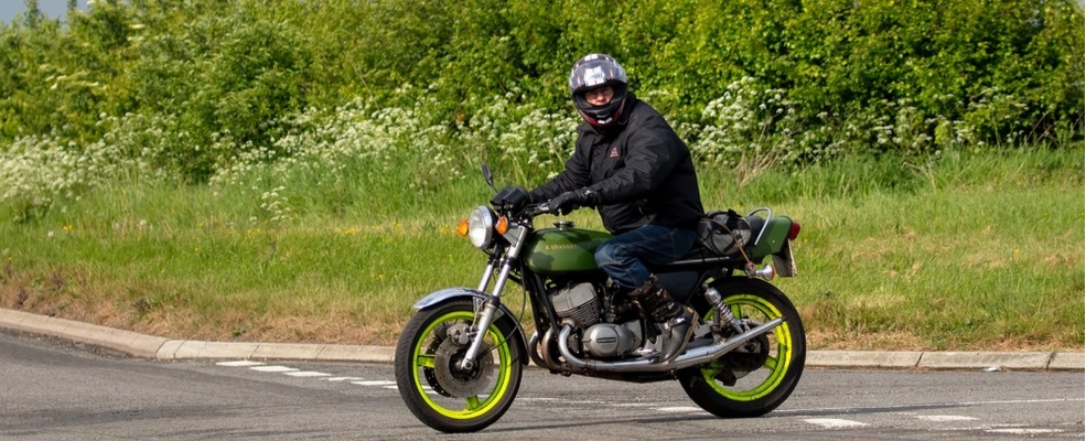 man riding a motorcycle