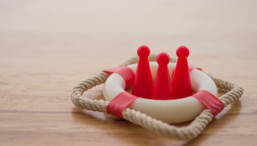 people in a life buoy depicting insurance