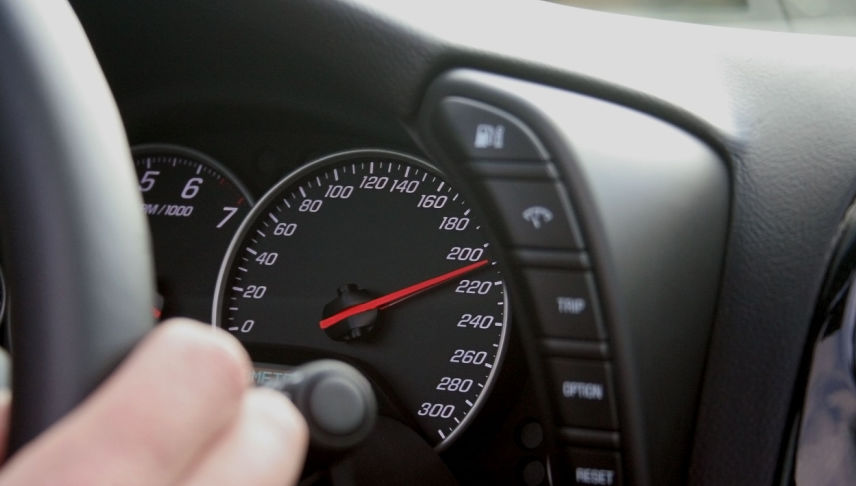speedometer while car is driving at 210 kmh