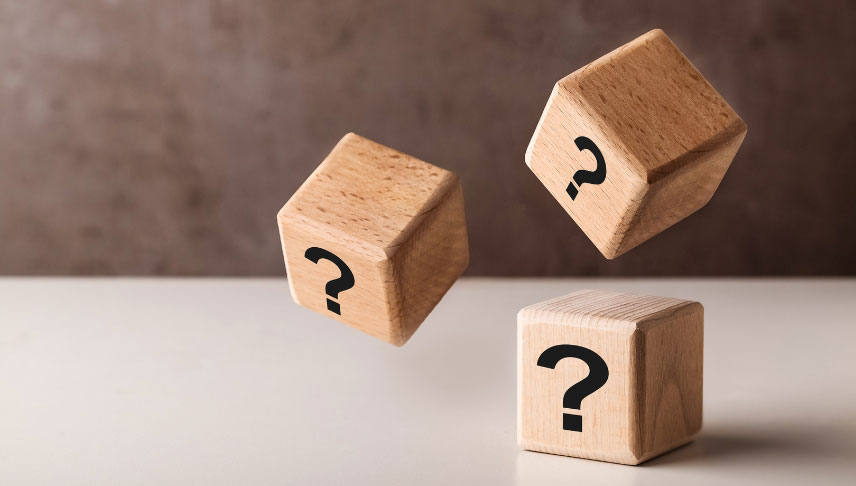 wooden blocks with question mark sign