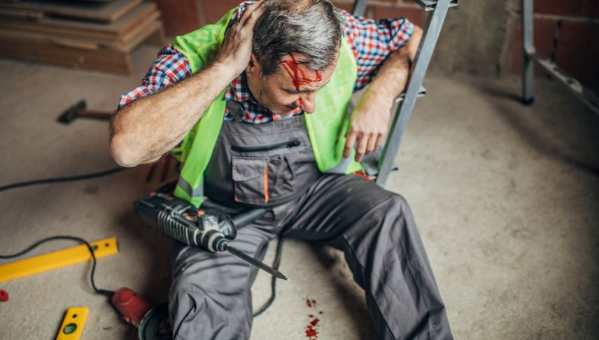 physical injury to the head of a construction worker
