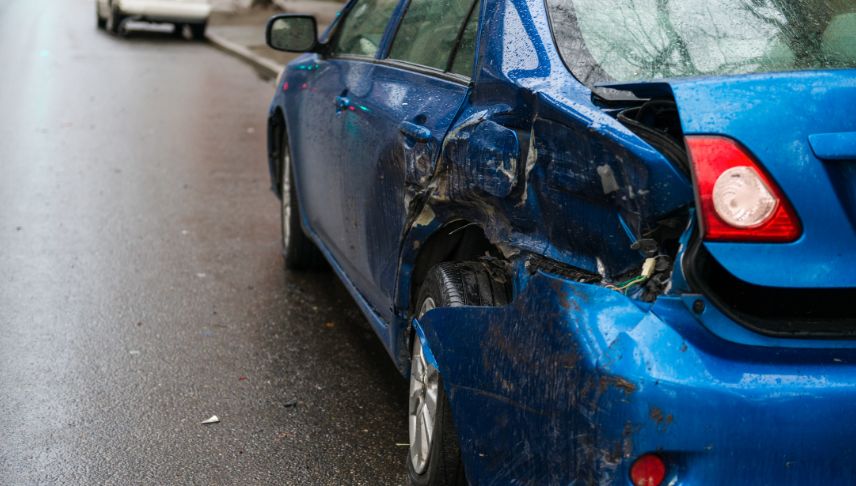 car park on sidewalk involve in hit and run accident