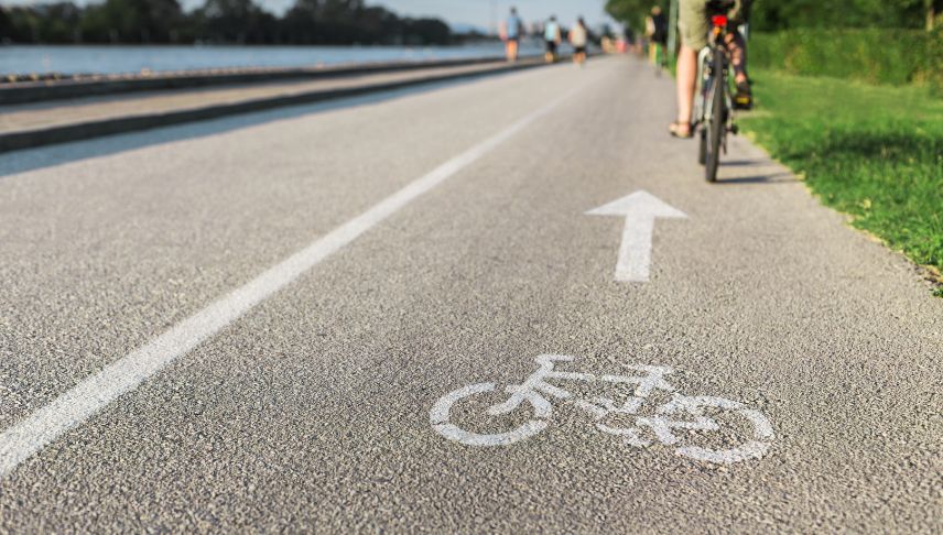 bicycle on a city cycle lane