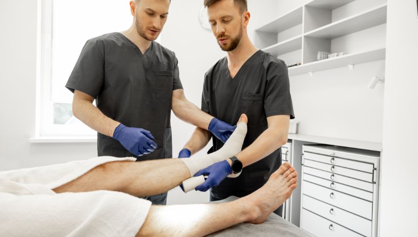 medical workers assisting patient