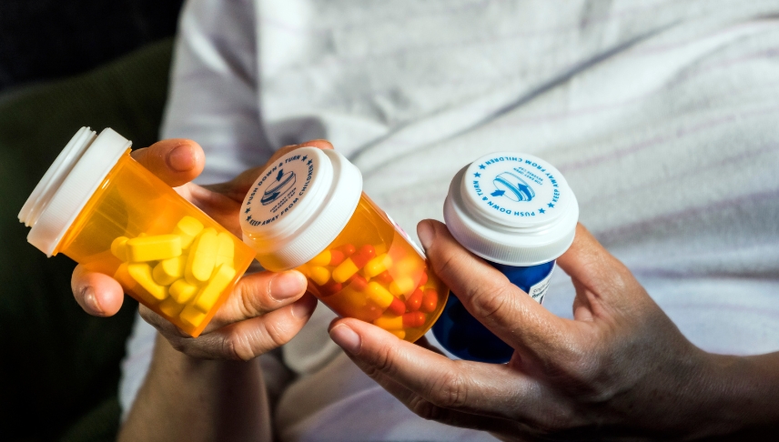 driver drinking medications to stay awake