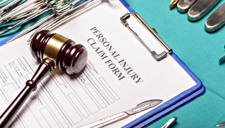 gavel at the top of personal injury claim