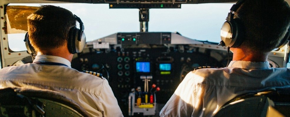 two pilots in the cockpit